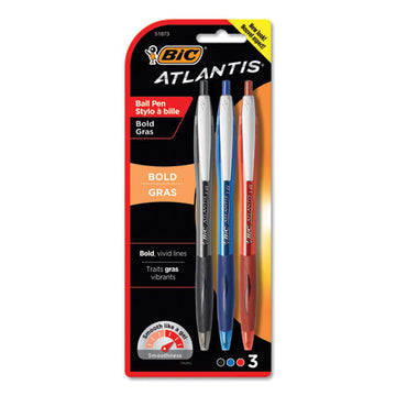 BIC® Glide Bold Ballpoint Pen, Retractable, Bold 1.6 Mm, Blue Ink, Blue Barrel, 3-pack freeshipping - TVN Wholesale